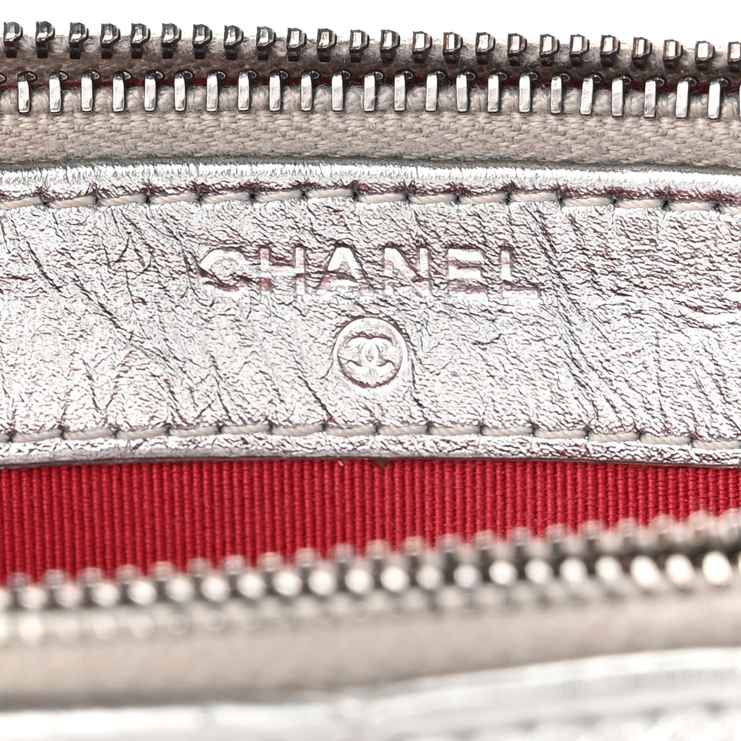 Chanel Metallic Lambskin Calfskin Quilted Small Gabrielle Clutch With Chain Silver 6 of 10
