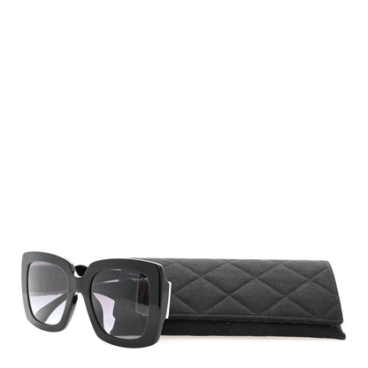 Chanel Acetate Calfskin Polarized Square Sunglasses 5473-Q Black White 8 of 8