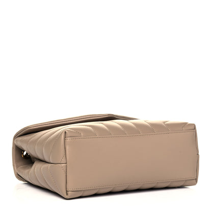 Saint Laurent Calfskin Y Quilted Monogram Small Loulou Chain Satchel Dark Beige 3 of 9