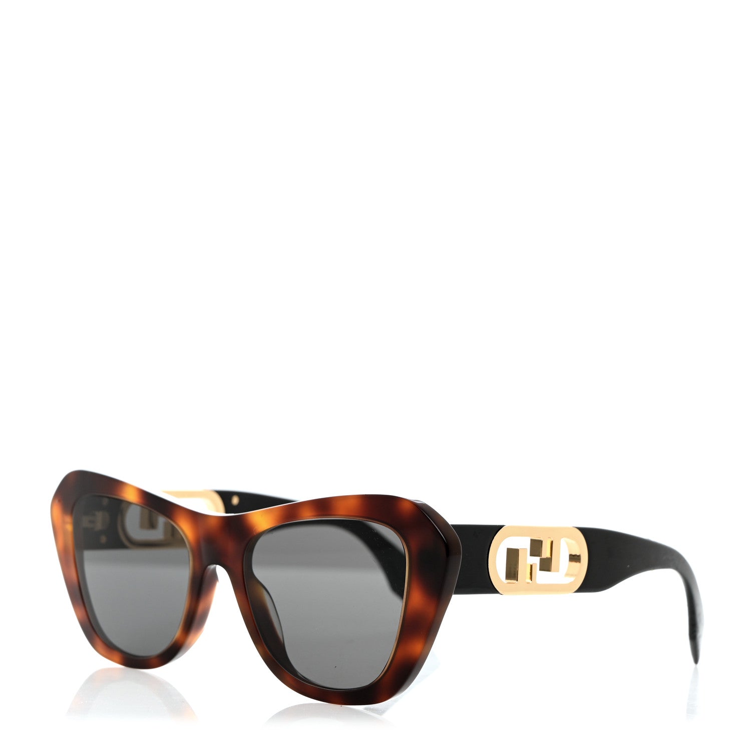 Fendi Acetate O'Lock Cat Eye Sunglasses FE40064I Tortoise 1 of 6