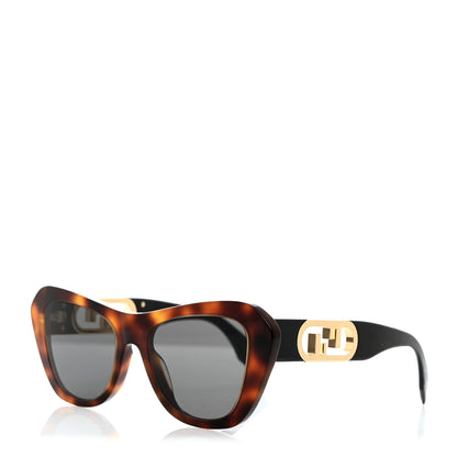 Fendi Acetate O'Lock Cat Eye Sunglasses FE40064I Tortoise 1 of 6