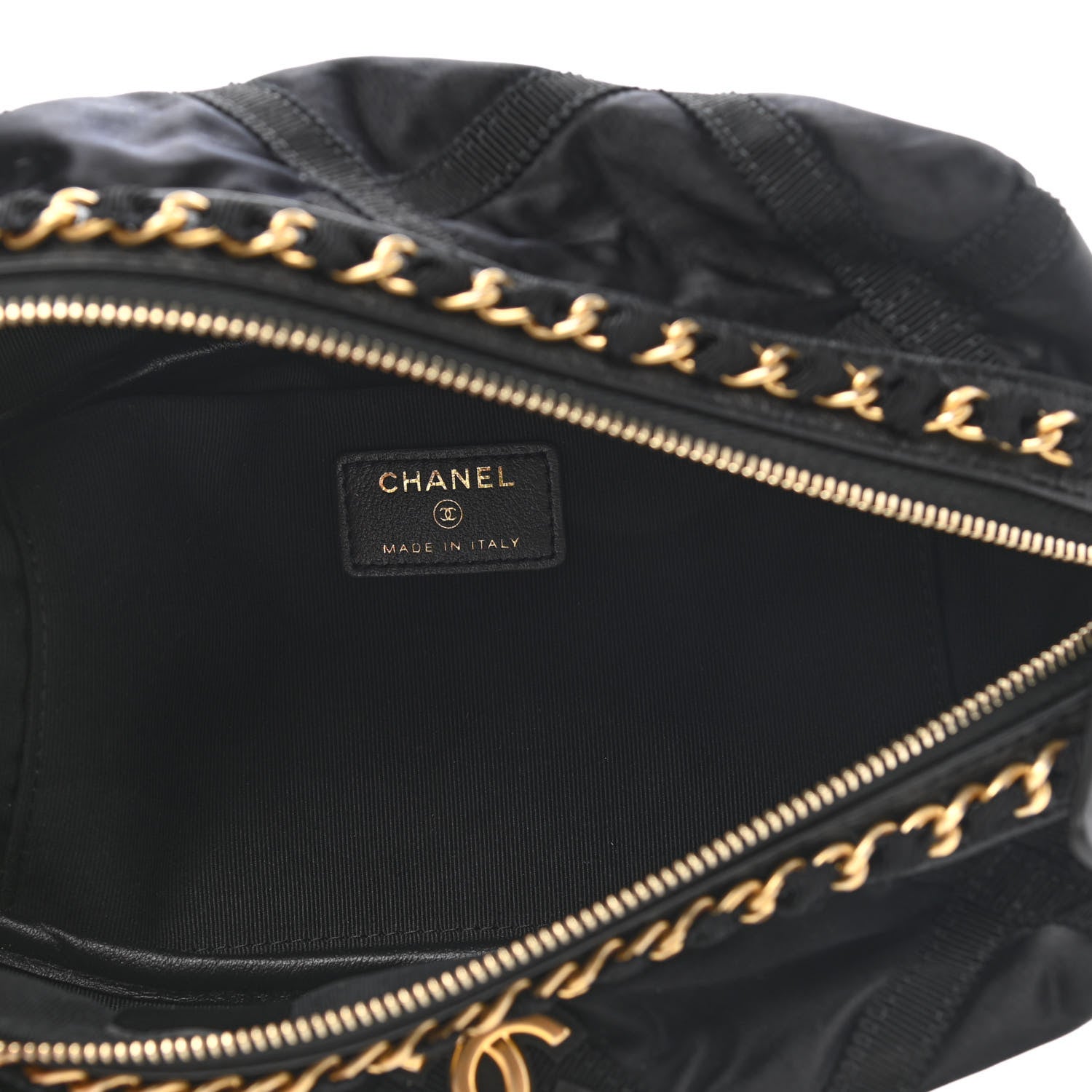 Chanel Nylon Grosgrain Lifestyle Pouch With Sleep Mask Black 6 of 10