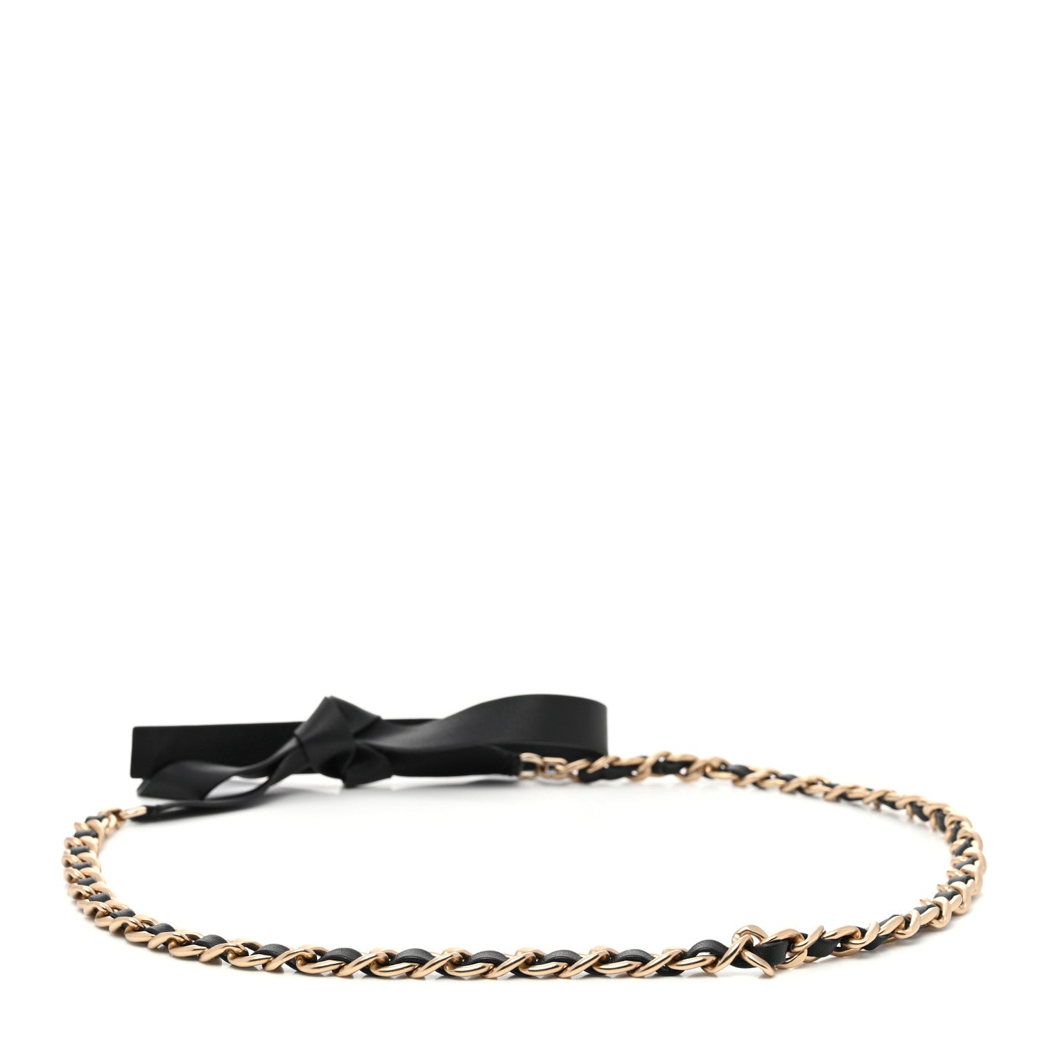 Chanel Lambskin Chain CC Bow Belt M Black Gold 2 of 4