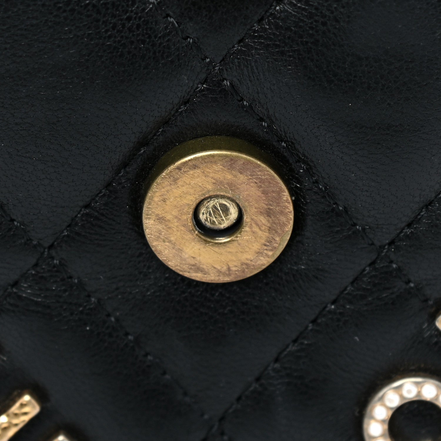 Chanel Lambskin Quilted Lucky Charm Phone Holder Black 10 of 11