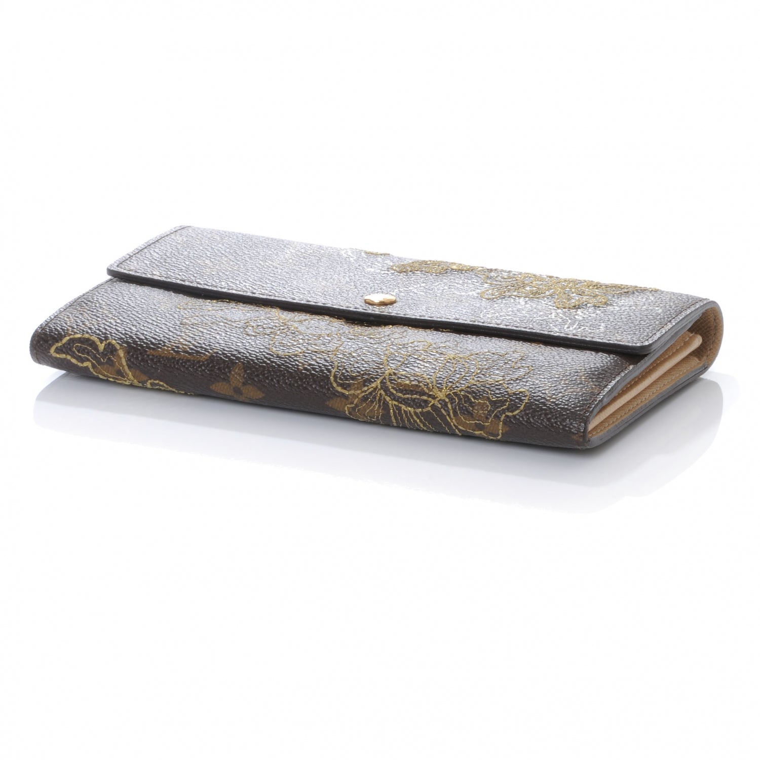 Louis Vuitton Monogram Dentelle Sarah Wallet Gold 4 of 7