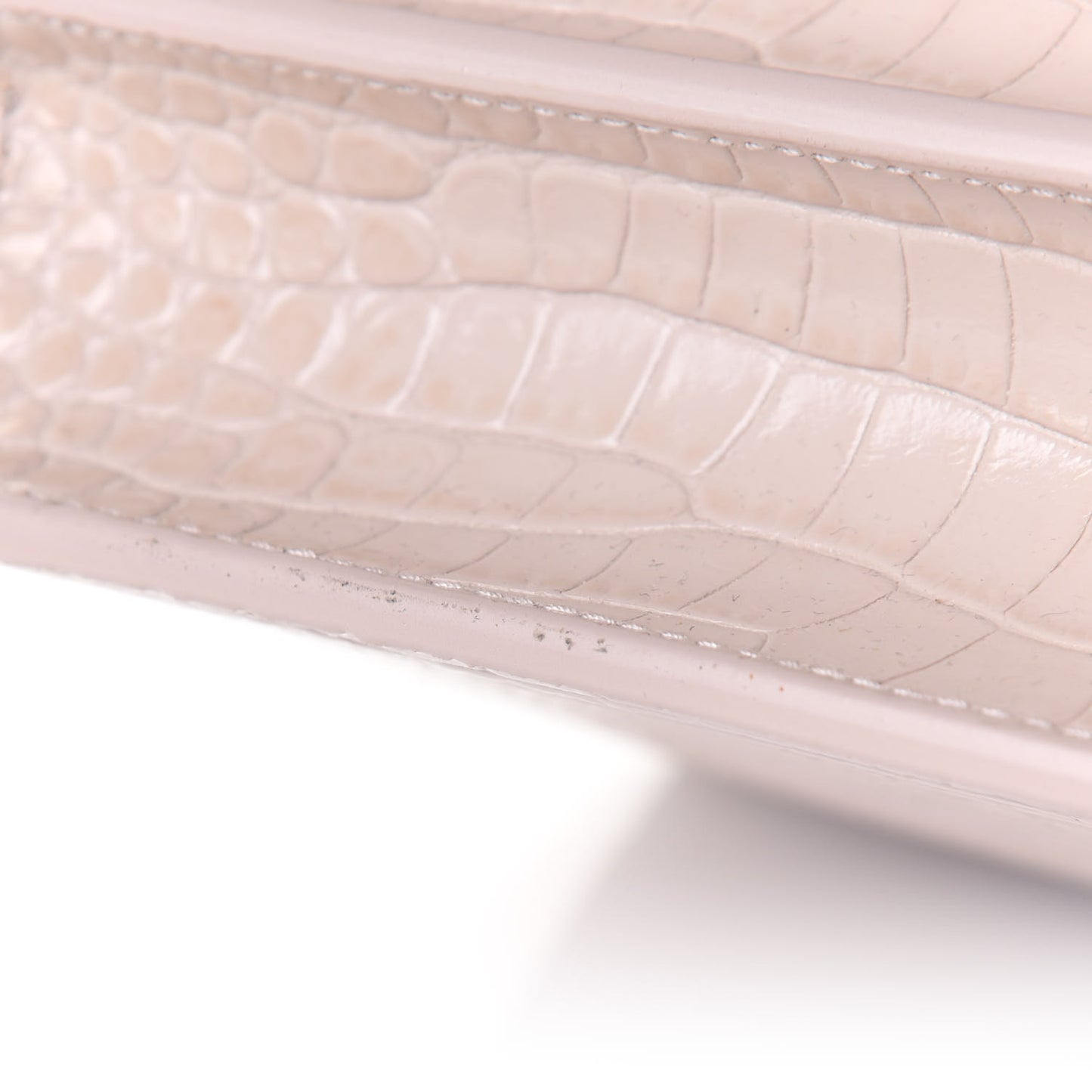 Calfskin Crocodile Embossed Medium Monogram Sunset Washed Light Pink