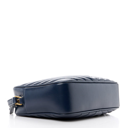 Saint Laurent SAINT LAURENT Calfskin Matelasse Monogram Lou Camera Bag Navy 4 of 10