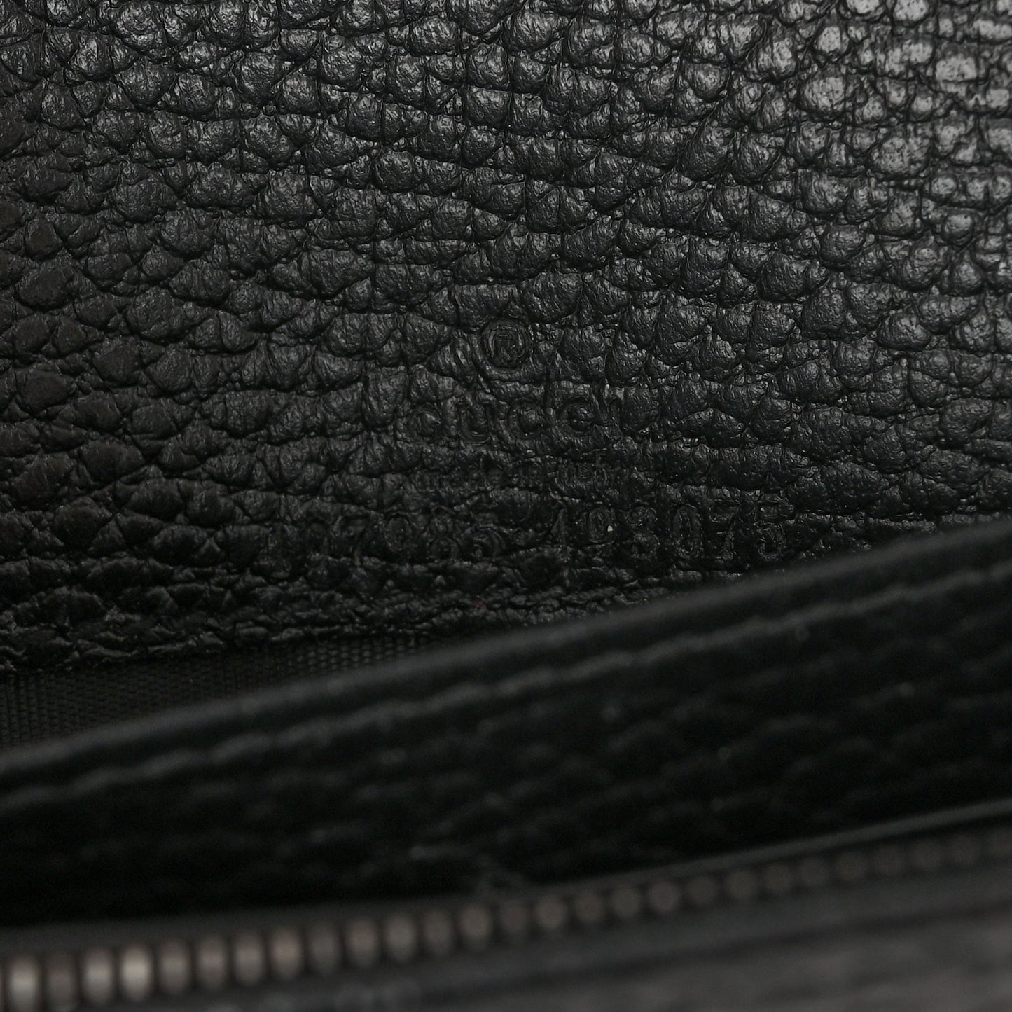 Dollar Calfskin Enamel Monochrome Mini GG Marmont Chain Wallet Black