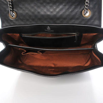 Lanvin Hammered Calfskin Large Happy Edgy Shoulder Bag Black 5 of 7