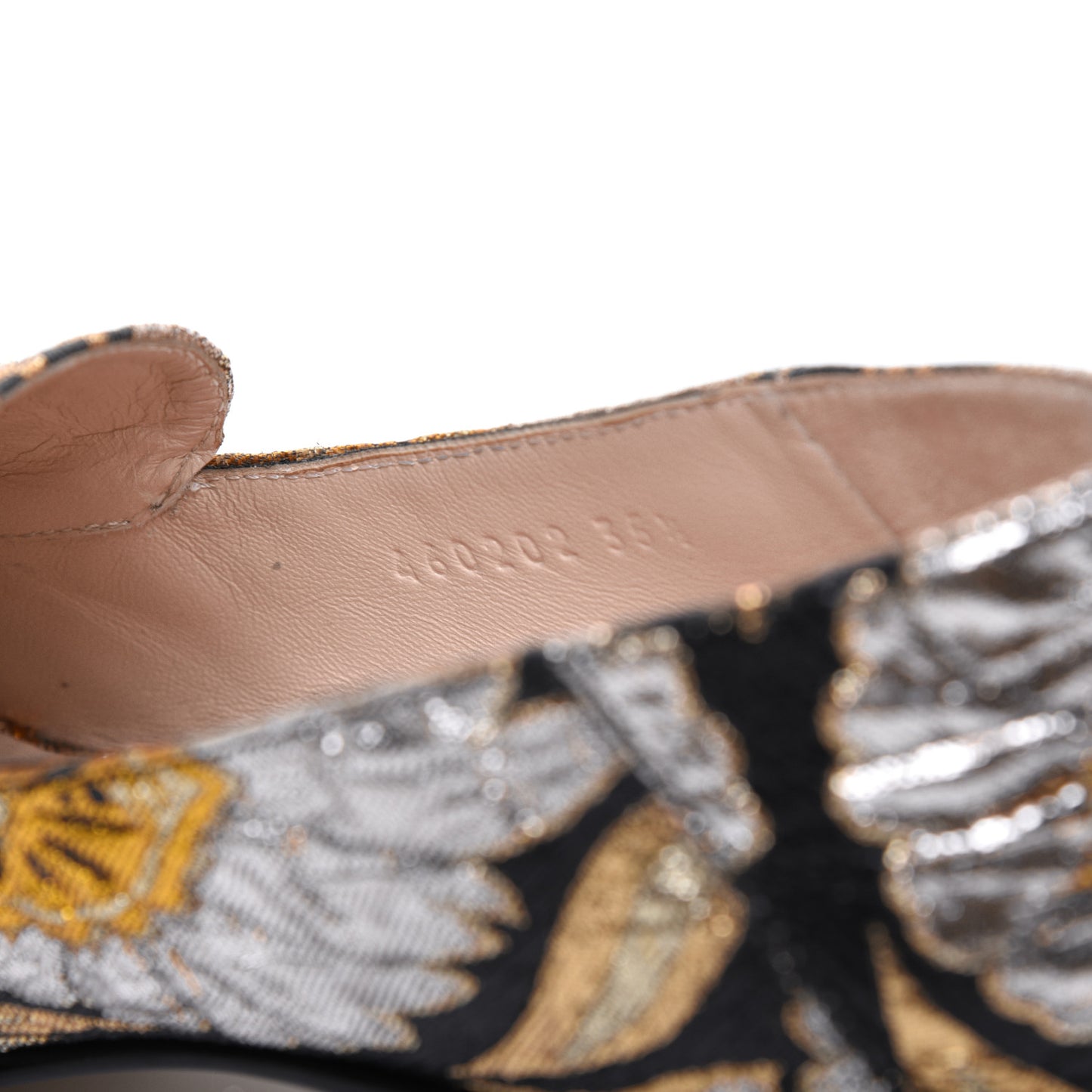 Brocade Floral Jacquard Dionysus Loafers 35.5 Black
