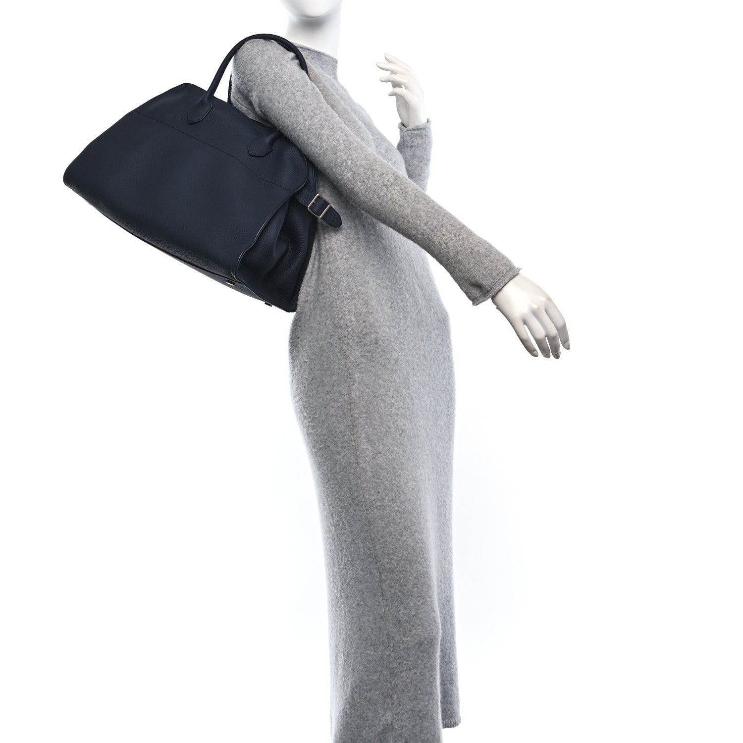 The Row Matte Grained Calfskin Soft Margaux 15 Marine 3 of 10