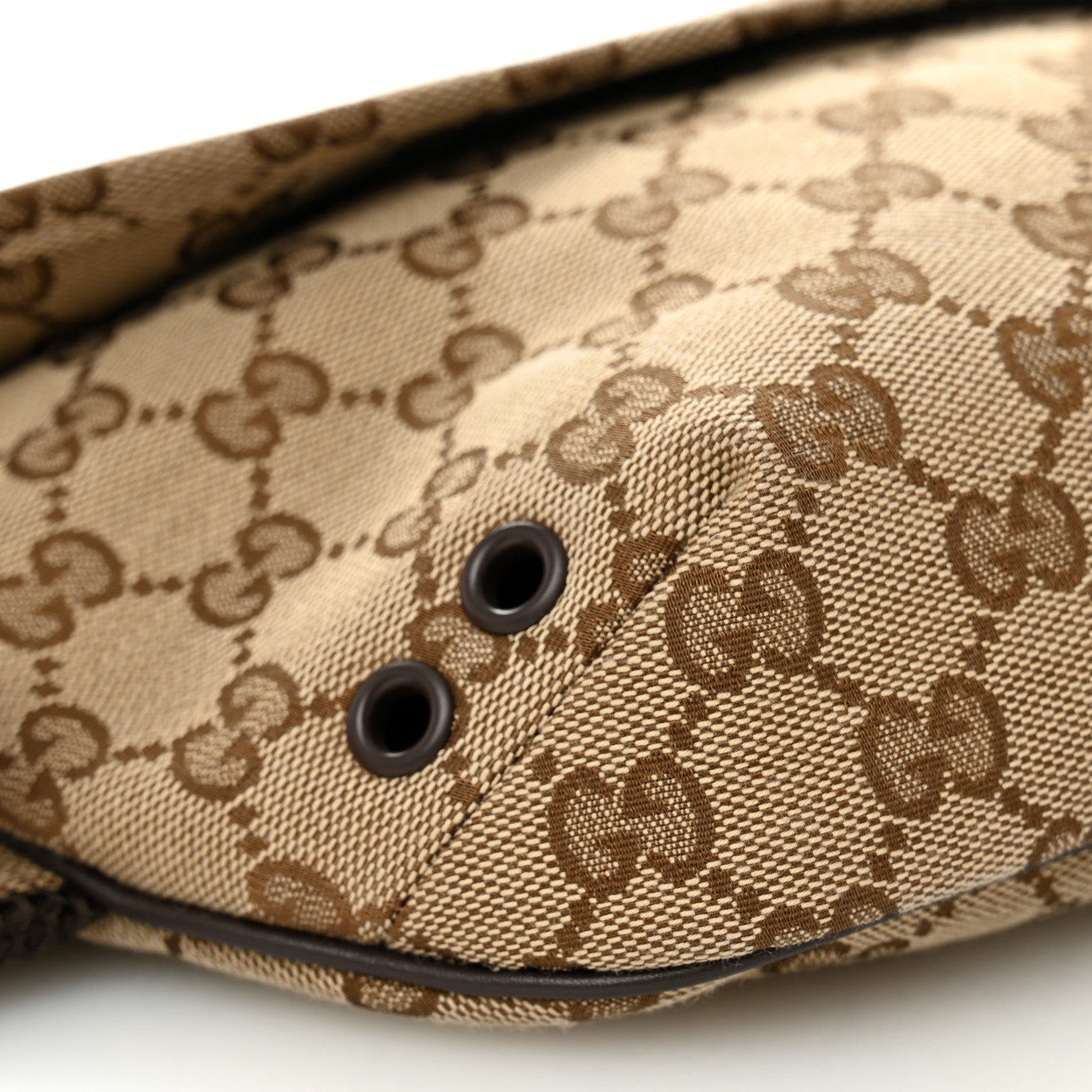 Gucci Monogram Large Belt Bag Beige Dark Brown 8 of 9