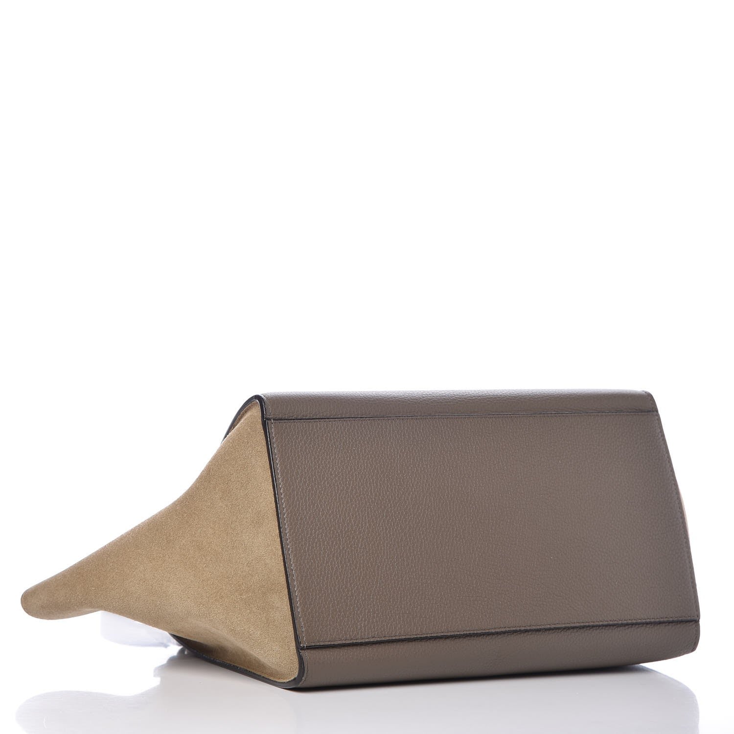 Celine Drummed Calfskin Suede Small Trapeze Souris 4 of 8