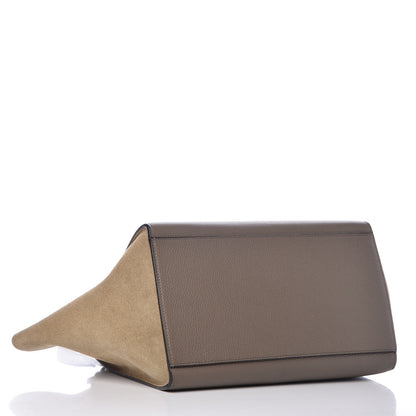 Celine Drummed Calfskin Suede Small Trapeze Souris 4 of 8