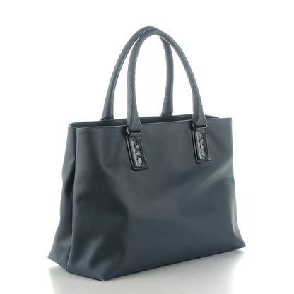 Bottega Veneta Rubberized Canvas Marco Polo Tote Dark Navy 3 of 8
