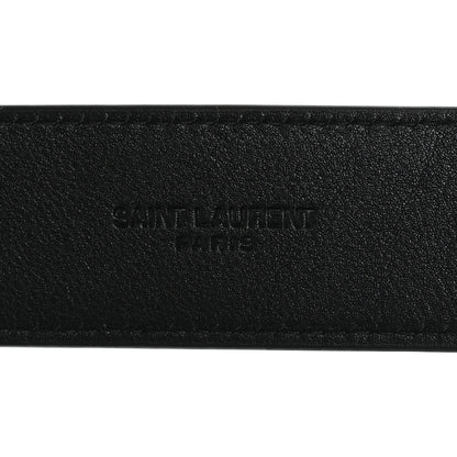 Saint Laurent Smooth Calfskin Monogram Square Buckle Belt 65 26 Black 3 of 5