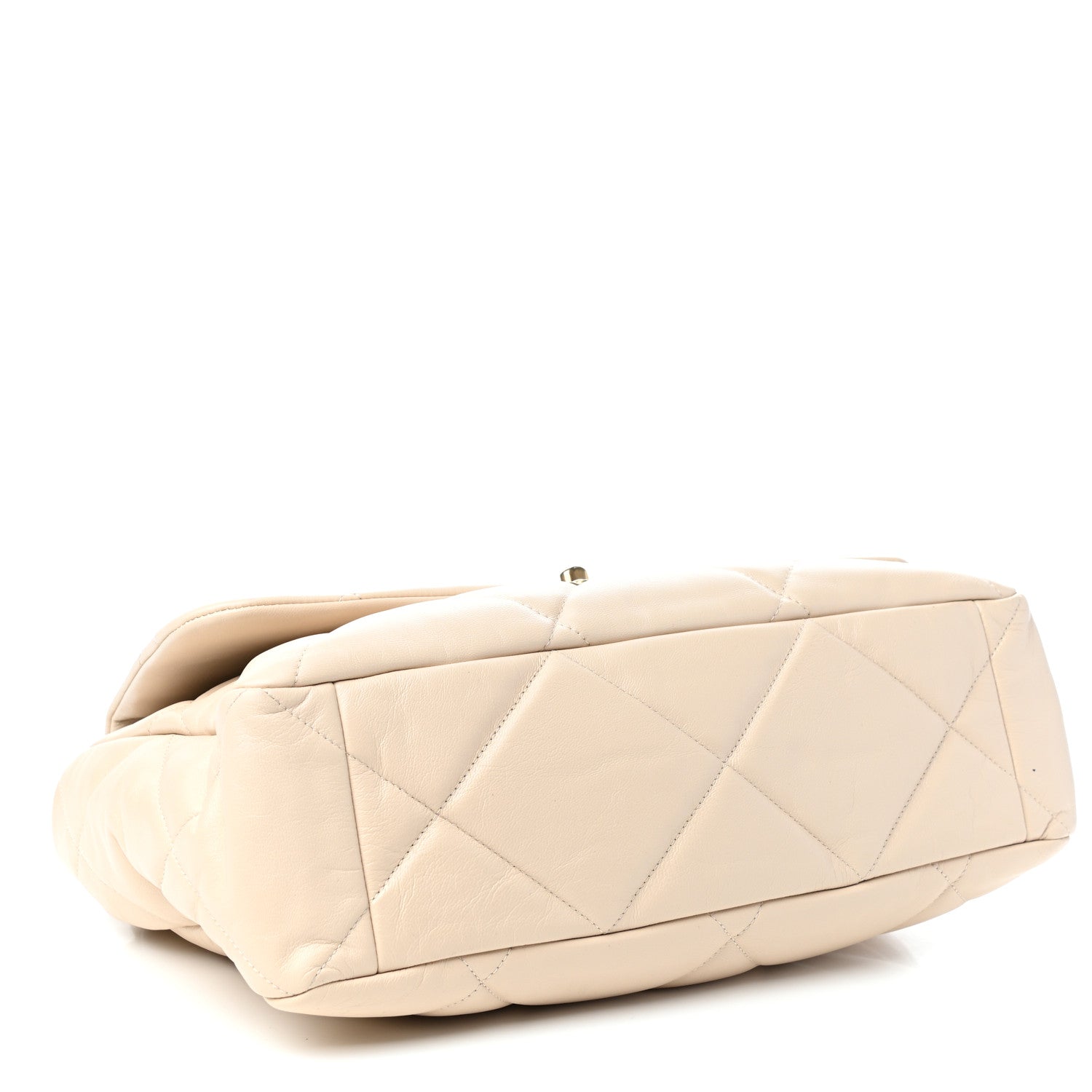 Chanel Lambskin Quilted Maxi Chanel 19 Flap Light Beige 4 of 10