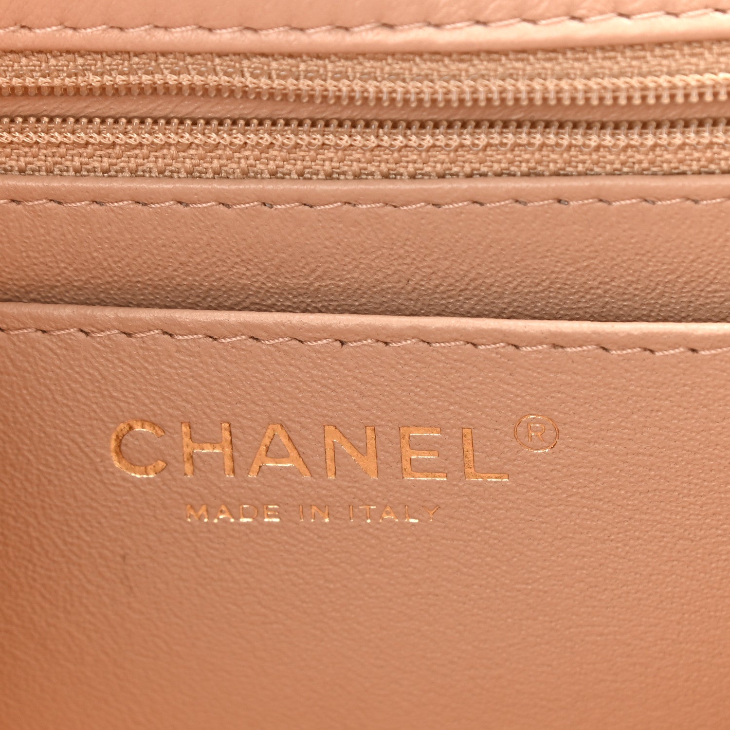 Chanel Lambskin Quilted Mini Rectangular Flap Beige 6 of 10
