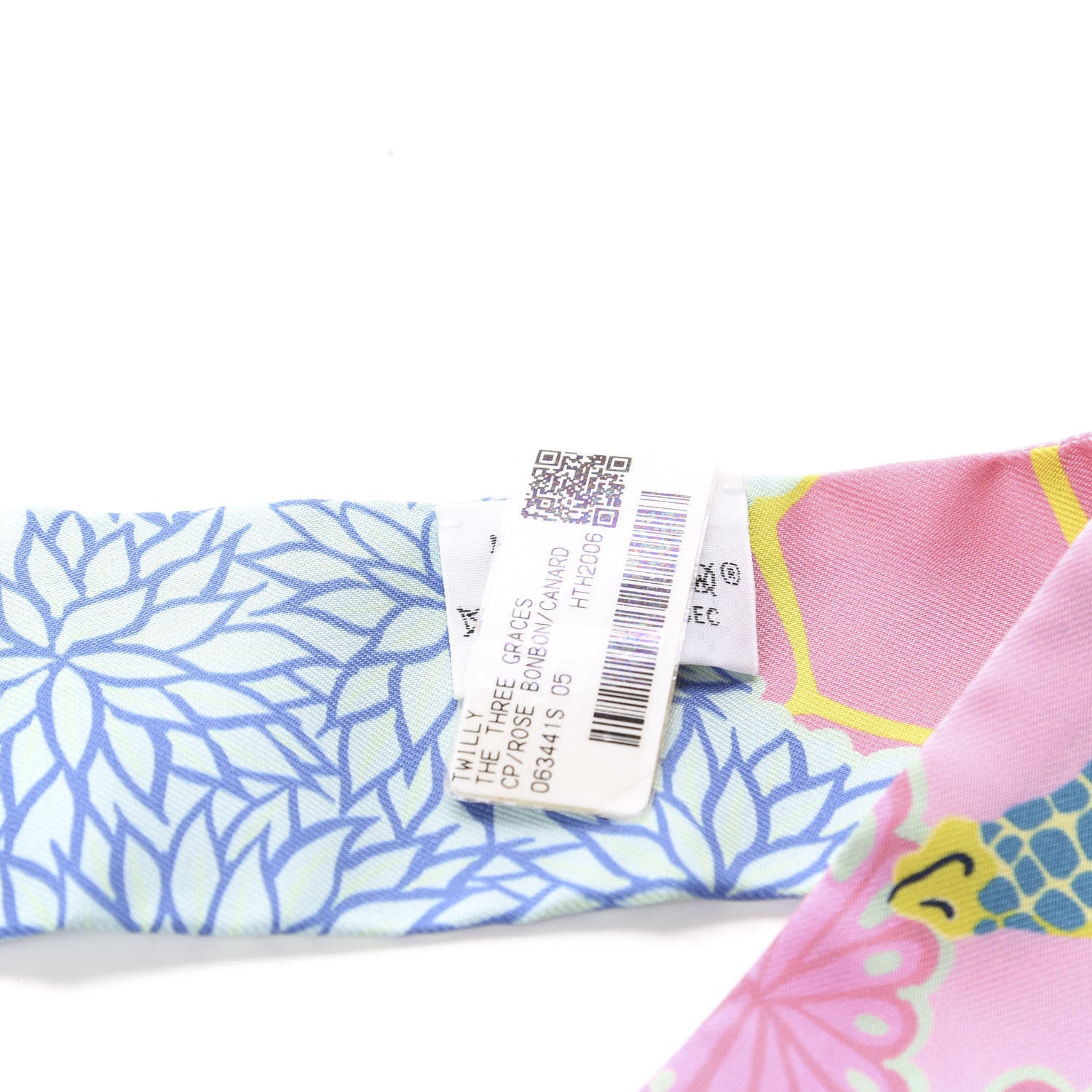 Hermes Silk The Three Graces Twilly Rose Bonbon Canard 3 of 4