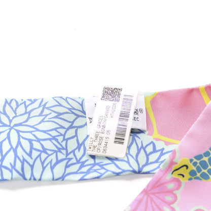 Hermes Silk The Three Graces Twilly Rose Bonbon Canard 3 of 4