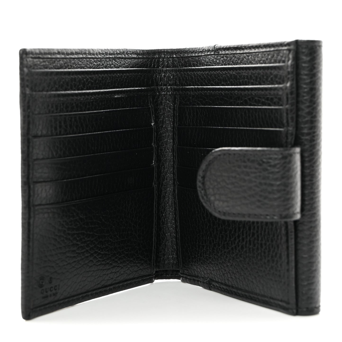 Dollar Calfskin Interlocking G French Wallet Black