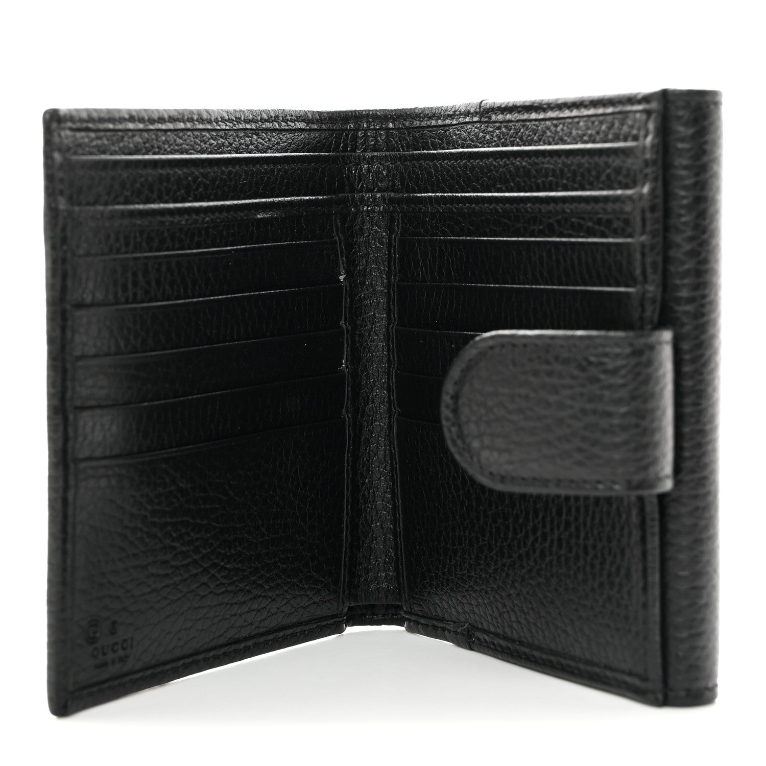 Gucci Dollar Calfskin Interlocking G French Wallet Black 6 of 9