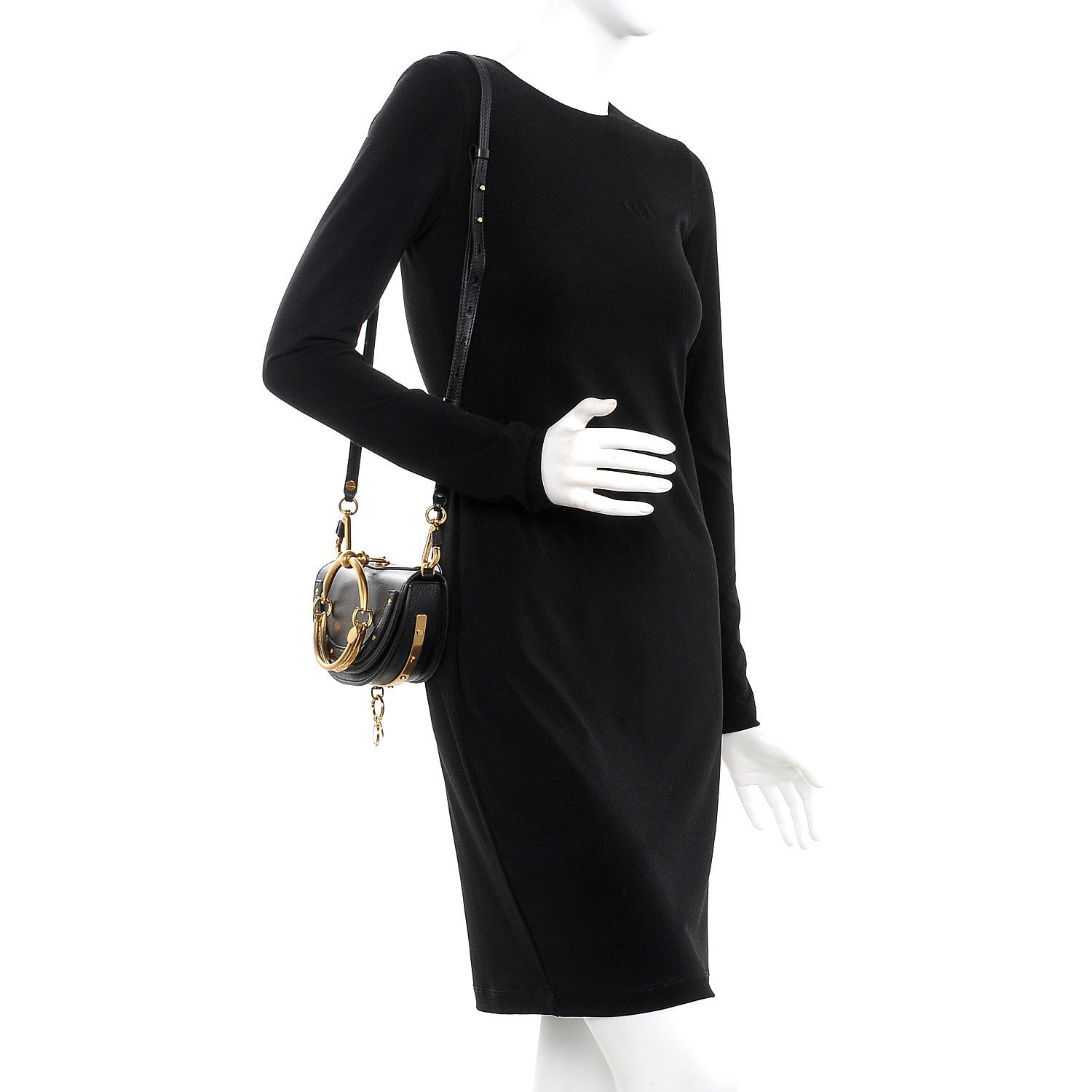 Chloe Calfskin Small Nile Bracelet Minaudiere Bag Black 2 of 7