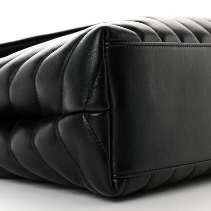 Saint Laurent Calfskin Y Quilted Monogram Medium Loulou Chain Satchel Black 10 of 11