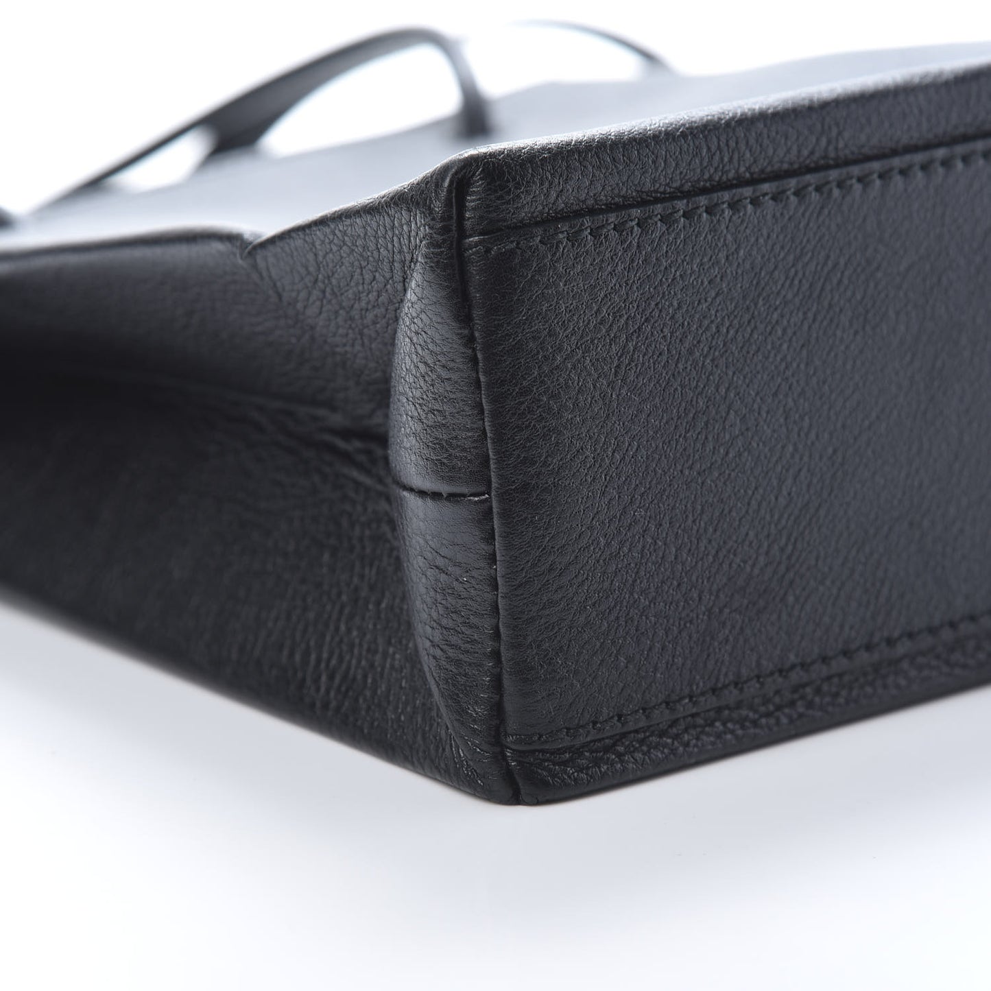 Calfskin Logo XXS Shopping Tote Black
