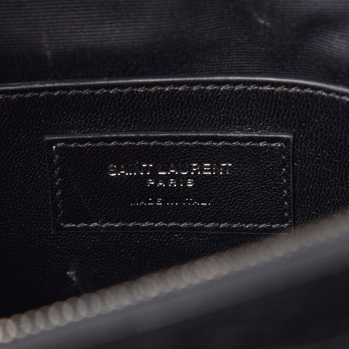 Sheepskin Matelasse Chevron Monogram Large College Satchel Black