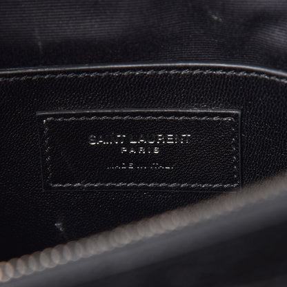 Saint Laurent Sheepskin Matelasse Chevron Monogram Large College Satchel Black 8 of 11