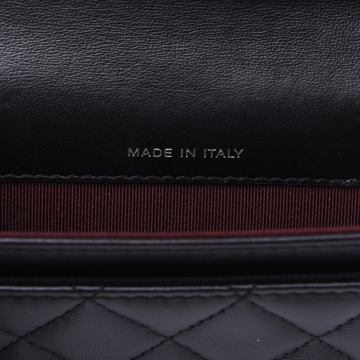 Lambskin Quilted Flap Card Holder Black