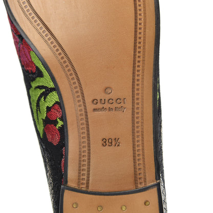 Gucci Floral Jacquard Horsebit Womens Jordaan Loafers 39.5 Multi 8 of 10