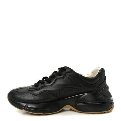 Gucci Calfskin Iridescent Logo Womens Rhyton Sneakers 38 Black 1 of 8