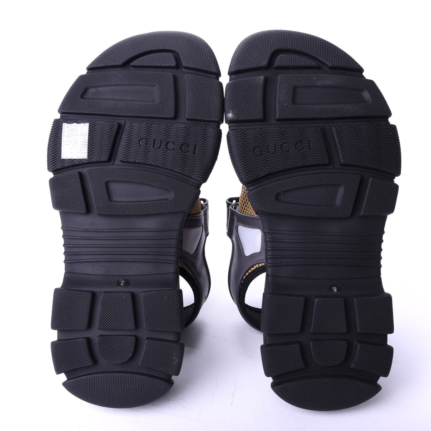Gucci X SEGA Nappa Mesh Mens Aguru Sandals 8 Loess Black 5 of 9