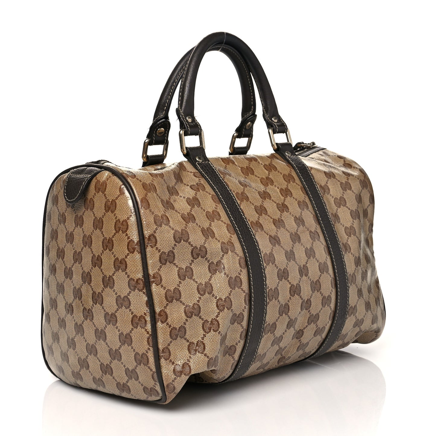 Crystal Monogram Medium Joy Boston Dark Brown