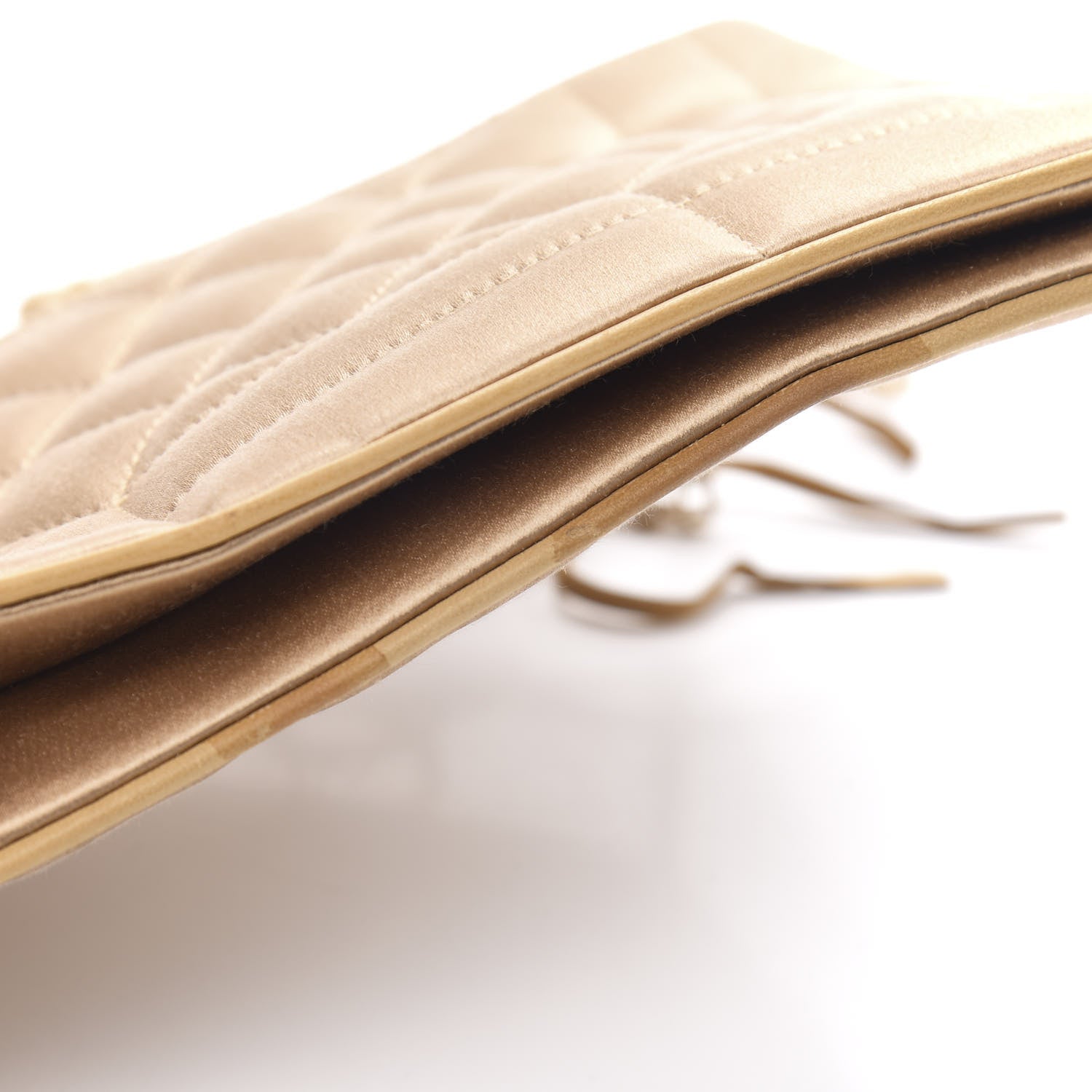 Chanel Satin Lambskin Quilted CC Tassel Shoulder Bag Beige 10 of 11