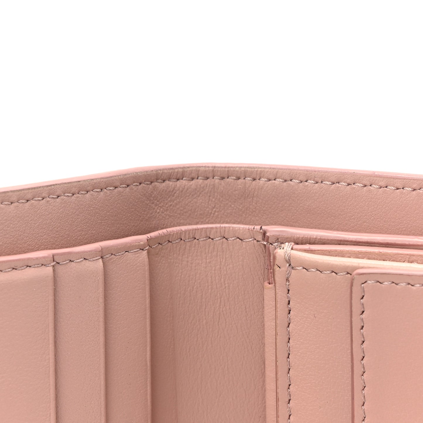 Shiny Calfskin Small Triomph Wallet Antique Rose