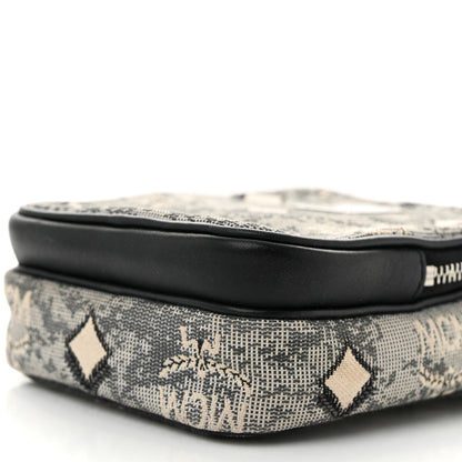 MCM Vintage Jacquard Monogram Crossbody Bag Grey 9 of 9