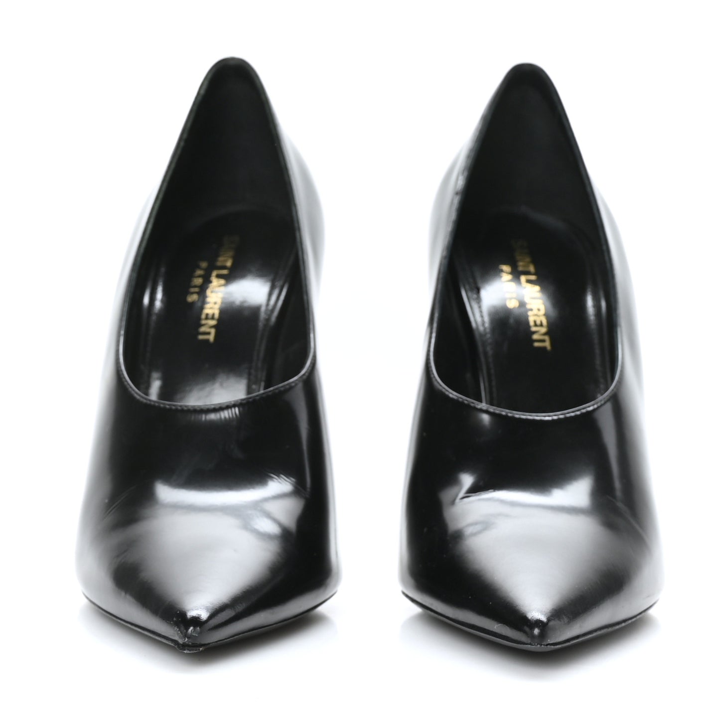 Patent Calfskin Teddy High Vamp 105 Pumps 38 Black