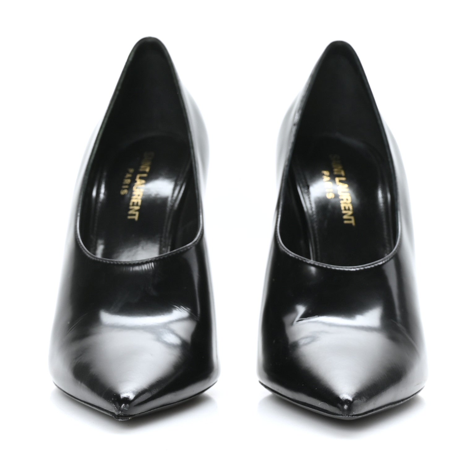 Saint Laurent Patent Calfskin Teddy High Vamp 105 Pumps 38 Black 2 of 10