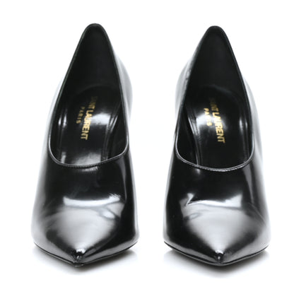 Saint Laurent Patent Calfskin Teddy High Vamp 105 Pumps 38 Black 2 of 10