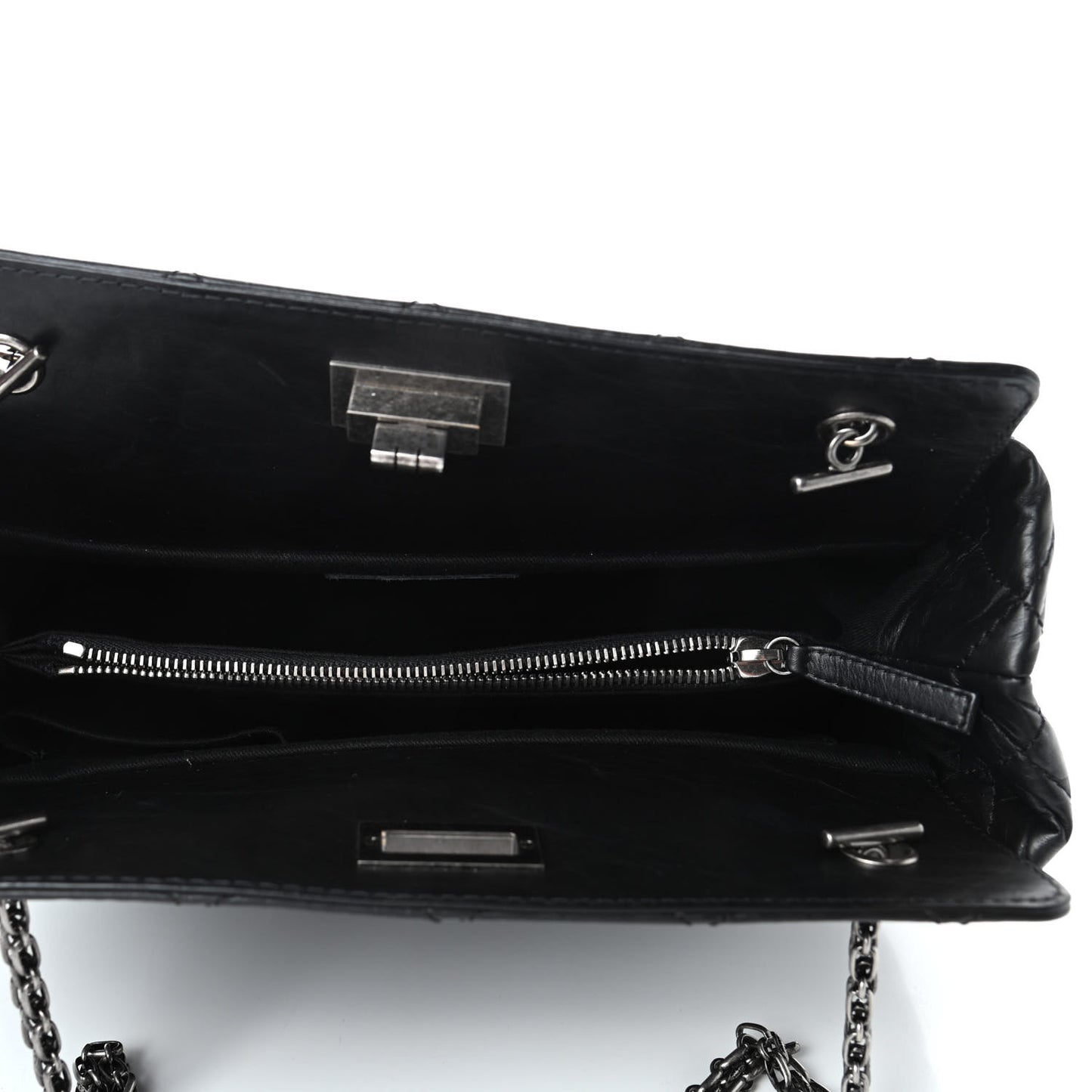 Aged Calfskin Quilted Reissue 2.55 Tote Black
