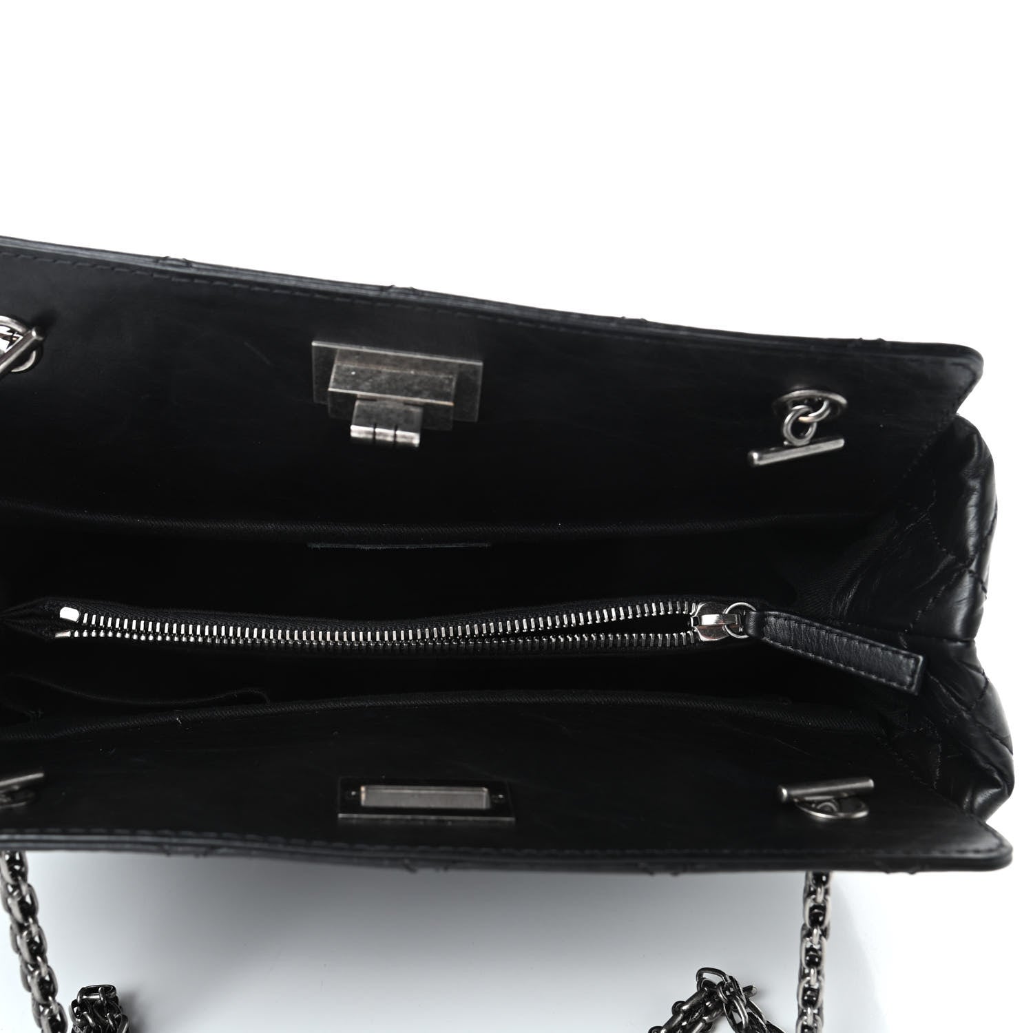 Chanel Aged Calfskin Quilted Reissue 2.55 Tote Black 4 of 4