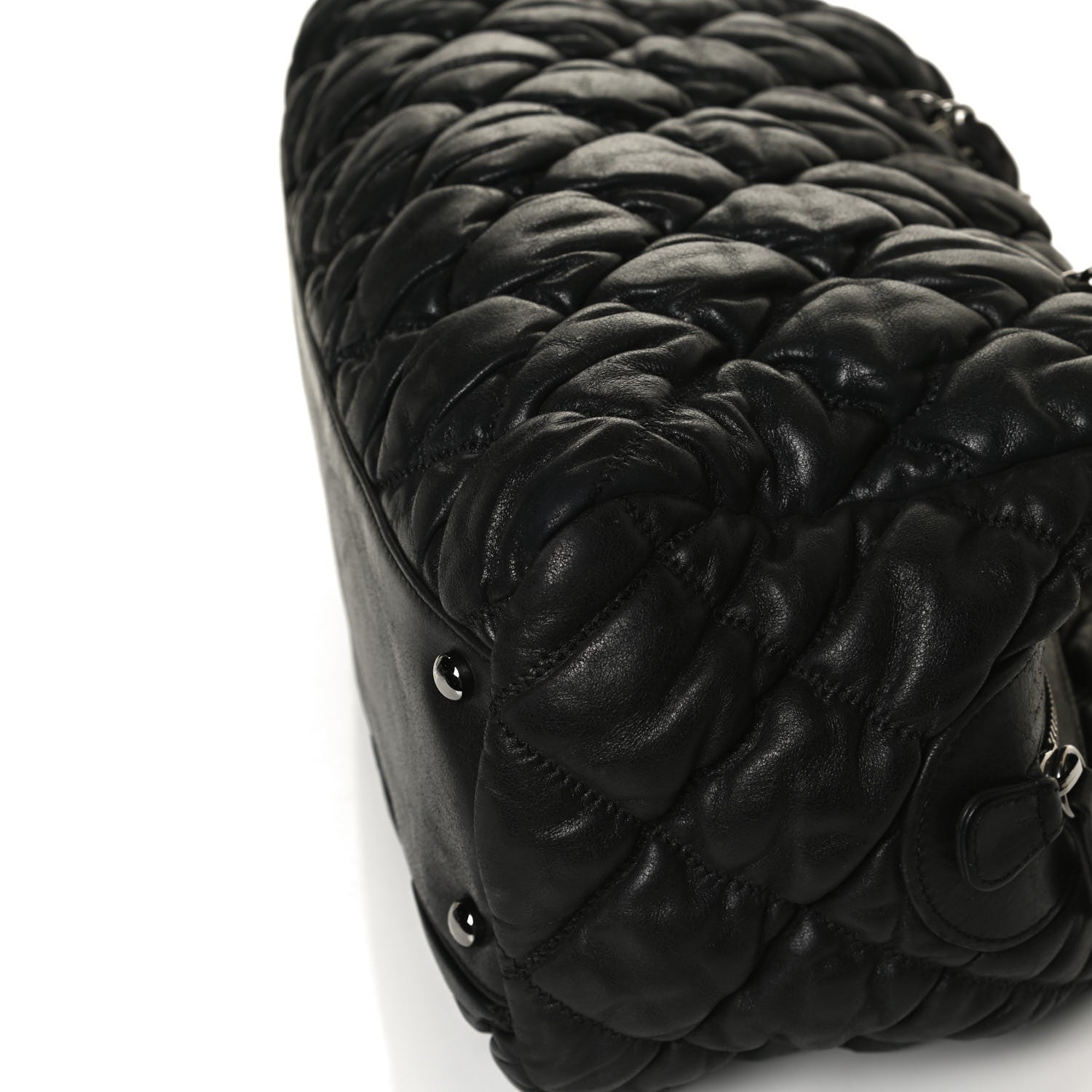 Chanel Calfskin Bubble Quilt Bowler Black 22 of 27