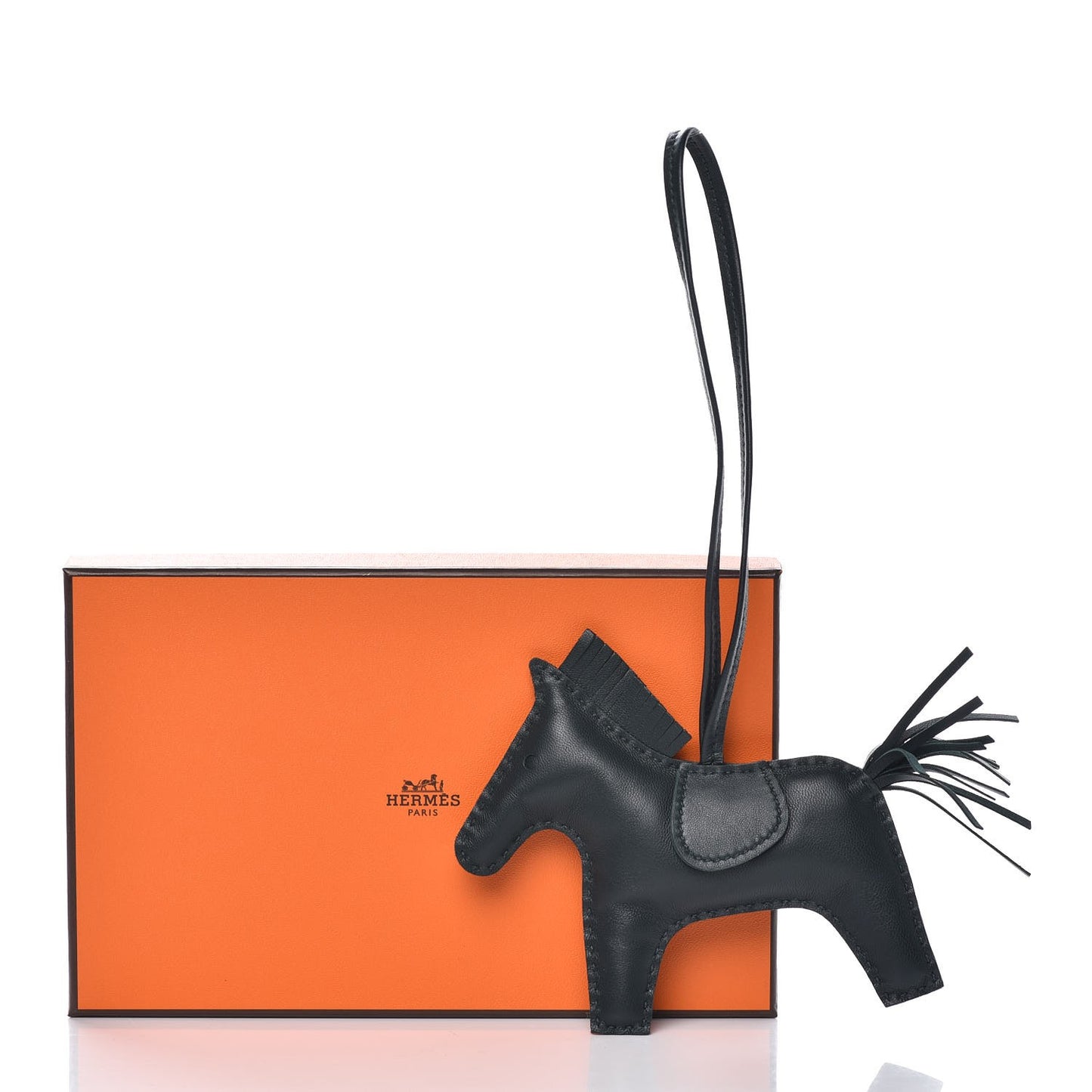 Milo Lambskin Grigri Rodeo Horse Bag Charm MM Vert Cypress