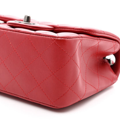 Chanel Lambskin Quilted Mini Square Flap Dark Red 9 of 10