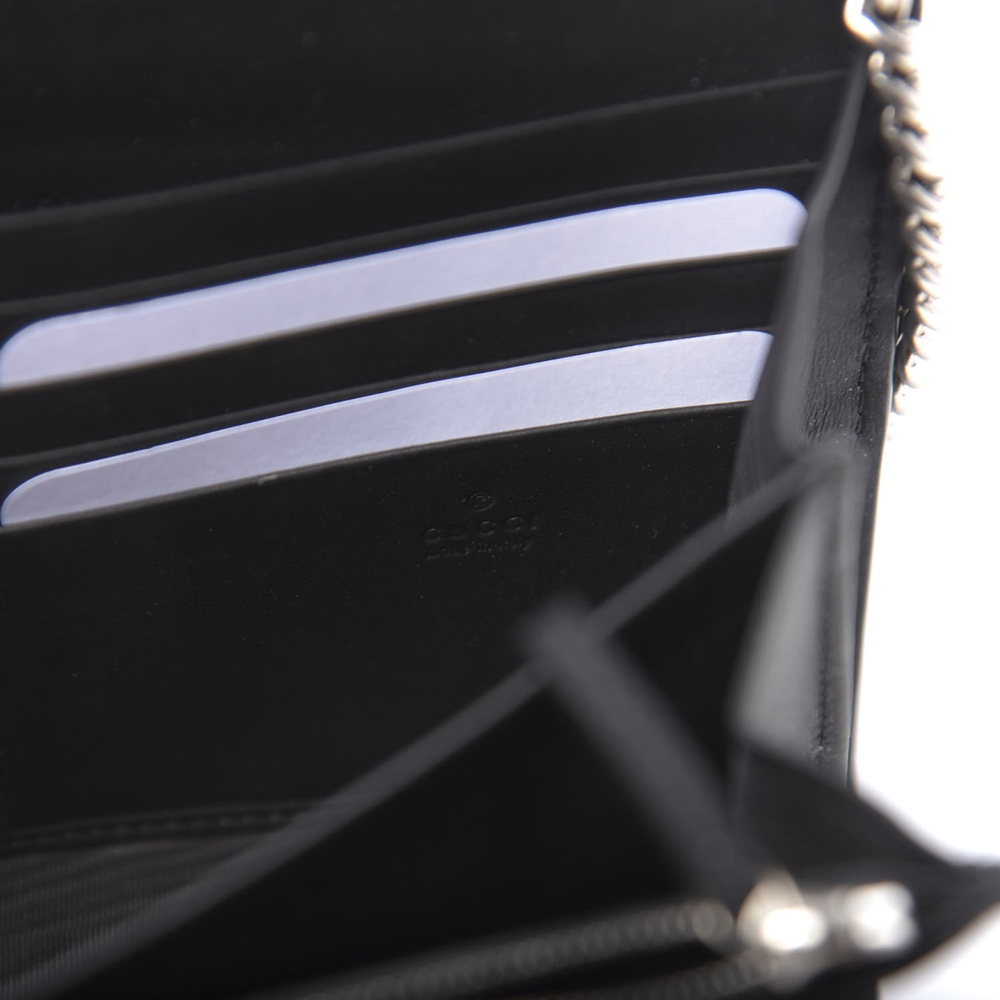 GG Supreme Monogram Mini Dionysus Chain Wallet Beige Black