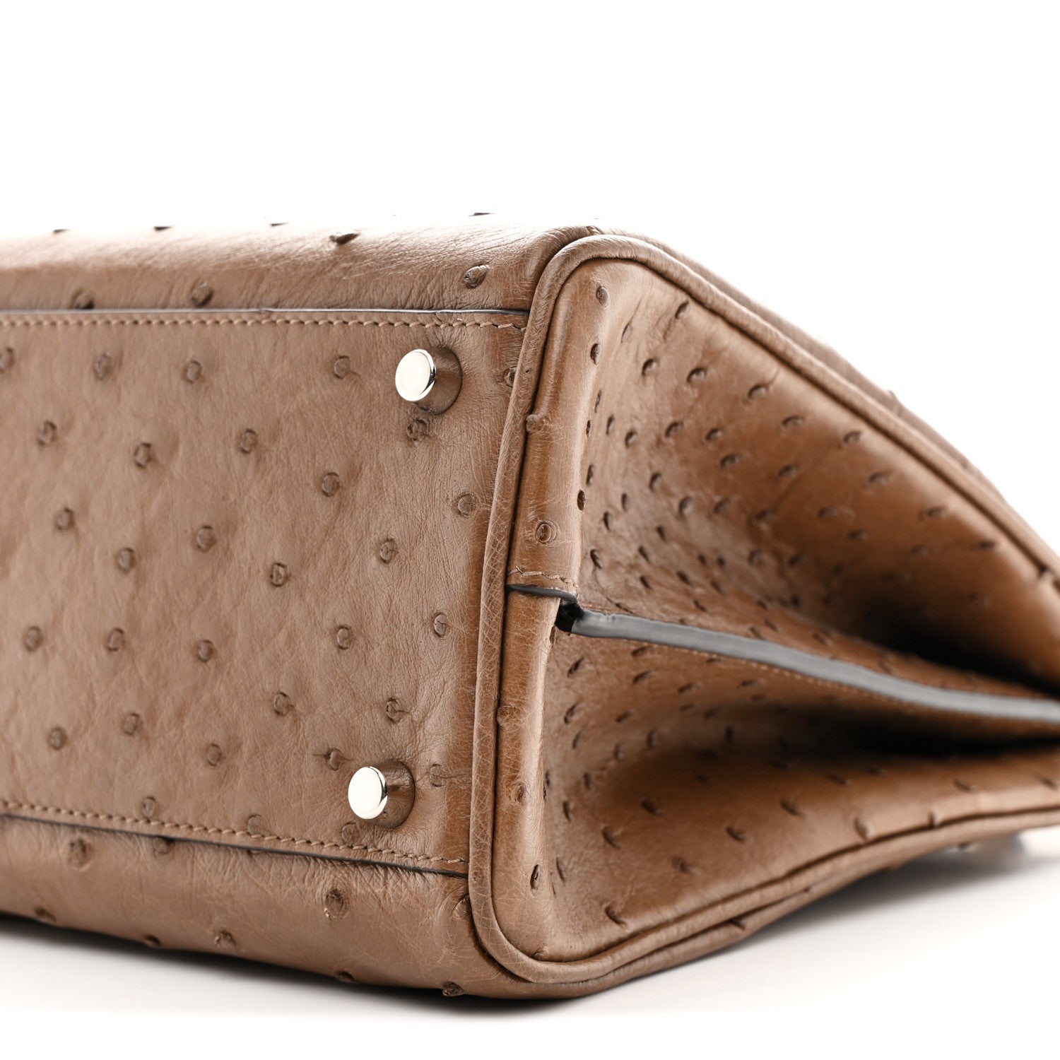 Gucci Ostrich Medium Zumi Top Handle Bag Brown 11 of 12