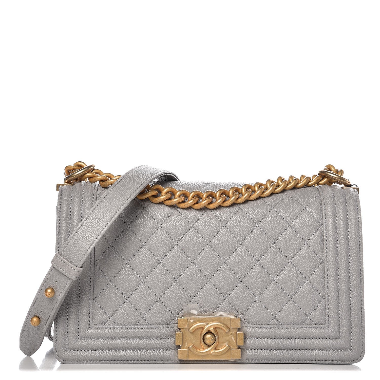 Chanel Caviar Quilted Medium Boy Flap Grey 1 of 8